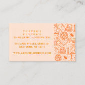 茶色の建築設計図のエンジニアパターン 名刺 (裏面)