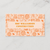 茶色の建築設計図のエンジニアパターン 名刺 (正面)