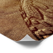 茶色の彫刻された蝶の自然プリント ポスター (角)