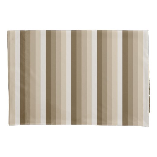 茶色の影のストライプ 枕カバー (正面)