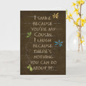 茶色の従兄弟フローラグリッターの誕生日 カード (黄色い花)