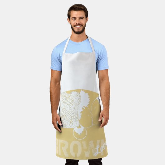 茶色の愛 エプロン (着用した状態)