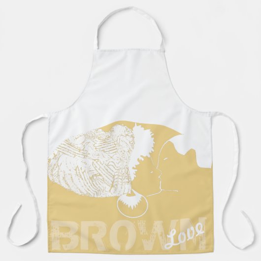 茶色の愛 エプロン (正面)