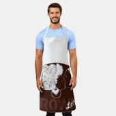 茶色の愛 エプロン (着用した状態)