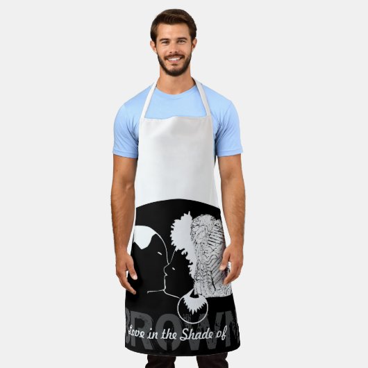 茶色の愛 エプロン (着用した状態)