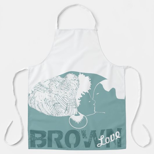 茶色の愛 エプロン (正面)
