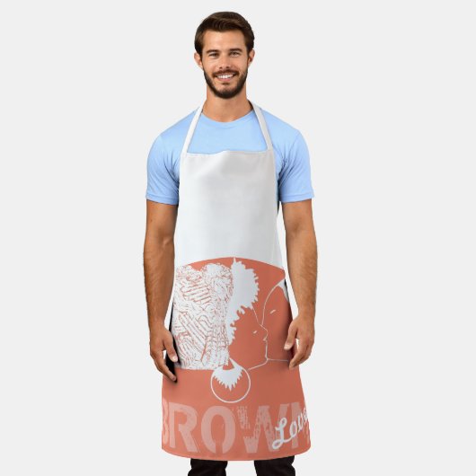 茶色の愛 エプロン (着用した状態)