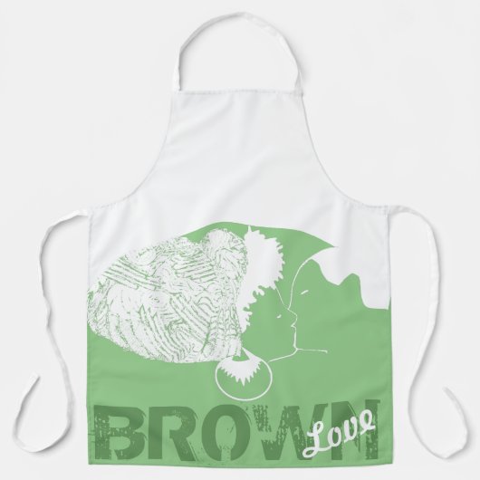 茶色の愛 エプロン (正面)