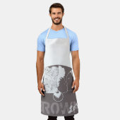 茶色の愛 エプロン (着用した状態)