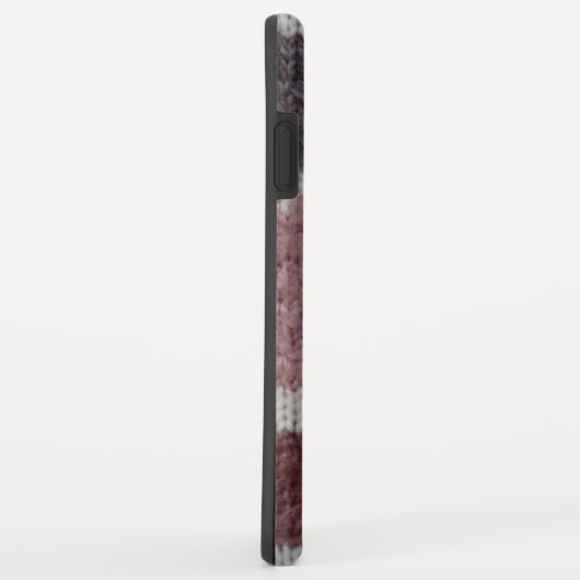 茶色の手を編んだストライプみすぼらしいシックなヴィンテージ Case-Mate iPhoneケース (裏面/右)