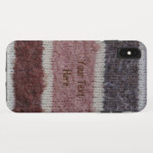 茶色の手を編んだストライプみすぼらしいシックなヴィンテージ Case-Mate iPhoneケース (裏面(横))