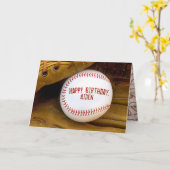 茶色の手袋の野球 カード (黄色い花)