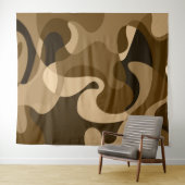 茶色の抽象芸術の渦巻形の野生のオーガニック形状 タペストリー (インサイチュ(横))