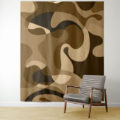 茶色の抽象芸術の渦巻形の野生のオーガニック形状 タペストリー (インサイチュ)