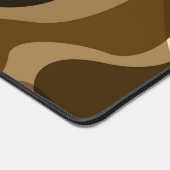 茶色の抽象芸術の渦巻形の野生のオーガニック形状 デスクマット (コーナー)