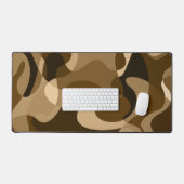 茶色の抽象芸術の渦巻形の野生のオーガニック形状 デスクマット (キーボード&マウス)