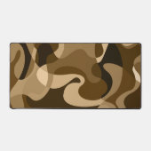 茶色の抽象芸術の渦巻形の野生のオーガニック形状 デスクマット (正面)
