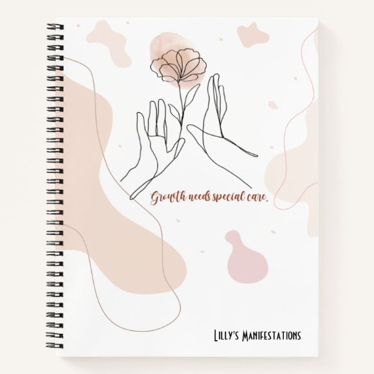 茶色の抽象芸術図形を含む表示ノートブック ノートブック (正面)