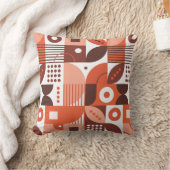 茶色の抽象芸術幾何学模様 クッション (ブランケット)