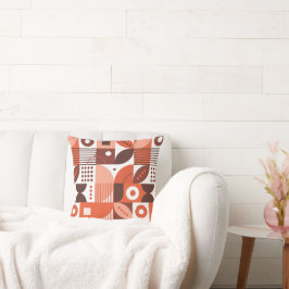 茶色の抽象芸術幾何学模様 クッション