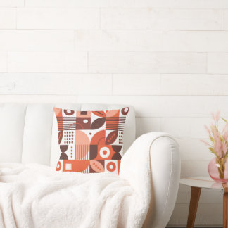 茶色の抽象芸術幾何学模様 クッション