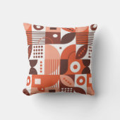 茶色の抽象芸術幾何学模様 クッション (正面)