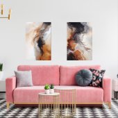 茶色の抽象芸術流体大理石アート (リビング)
