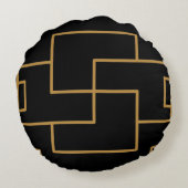 茶色の抽象芸術 ラウンドクッション (裏面)