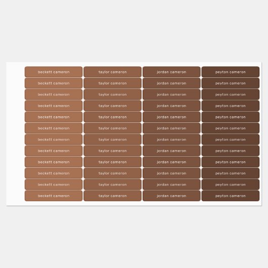 茶色の接着剤の名前 ラベル (シート)