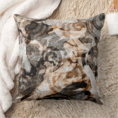 茶色の接線スパイラルモダン抽象芸術ニュートラグランジル クッション (ブランケット)