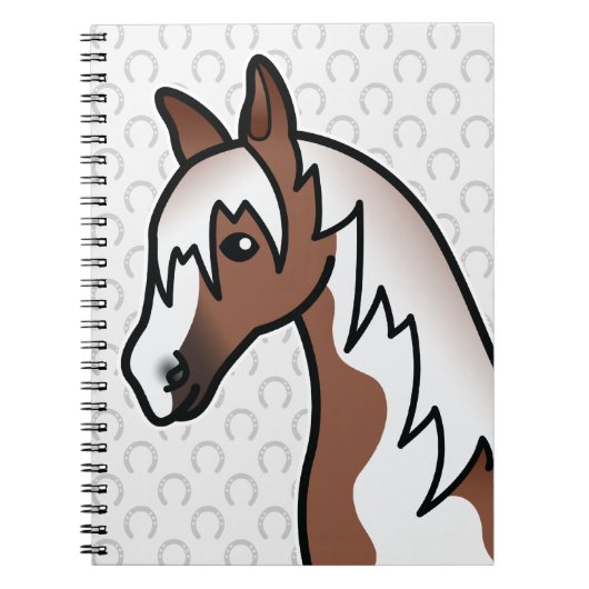茶色の斑模様のキャラクターホースの頭 ノートブック (正面)