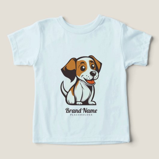 茶色の斑点のあるかわいいキャラクターの犬 (デザイン正面)