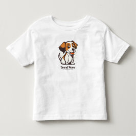 茶色の斑点のあるかわいいキャラクターの犬 トドラーTシャツ