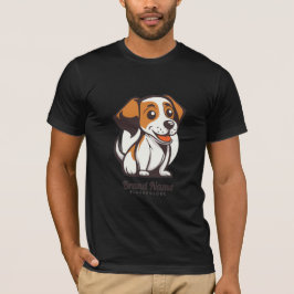 茶色の斑点のあるかわいいキャラクターの犬 Tシャツ