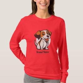 茶色の斑点のあるかわいいキャラクターワンちゃん Tシャツ