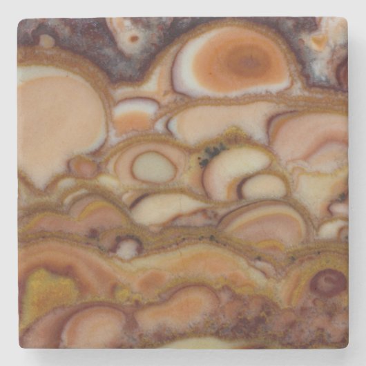 茶色の斑点のあるオニキス ストーンコースター (正面)