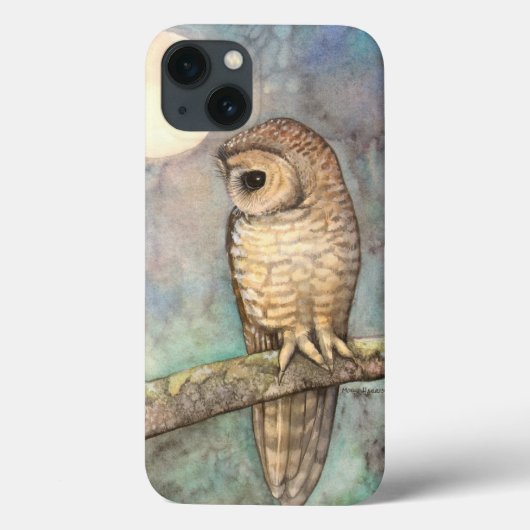 茶色の斑点のあるフクロウの野生生物画 Case-Mate iPhoneケース (裏面)