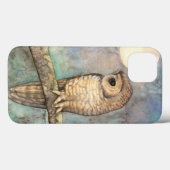 茶色の斑点のあるフクロウの野生生物画 Case-Mate iPhoneケース (裏面 (横))
