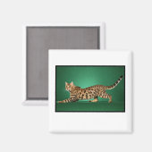 茶色の斑点のあるベンガル磁石 マグネット (正面/裏面)