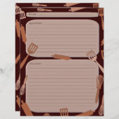 茶色の料理器具のレシピページ (正面/裏面)