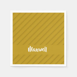 茶色の斜めのプラスチックのテクスチャ名前をカスタムする スタンダードカクテルナプキン