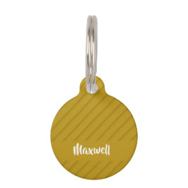 茶色の斜めのプラスチックのテクスチャ名前をカスタムする ペット　ネームタグ