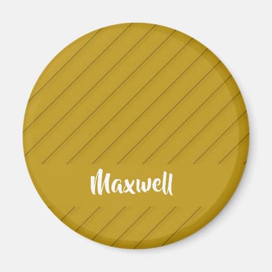 茶色の斜めのプラスチックのテクスチャ名前をカスタムする マグネット (正面)