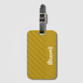 茶色の斜めのプラスチックのテクスチャ名前をカスタムする ラゲッジタグ (正面縦)