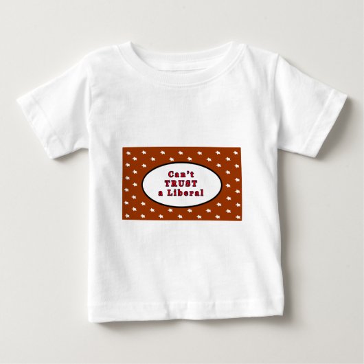 茶色の星を信頼自由主義のできない博物館Zazzl ベビーTシャツ (正面)