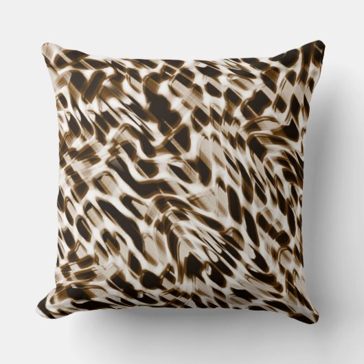 茶色の曲がり穴を動かし、黒と白 クッション (正面)