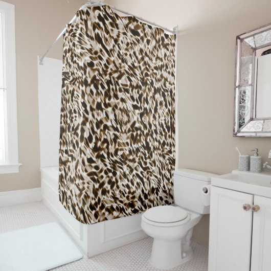 茶色の曲がり穴を動かし、黒と白 シャワーカーテン (インサイチュ)