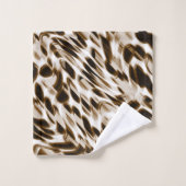 茶色の曲がり穴を動かし、黒と白 バスタオルセット (ウォッシュタオル)