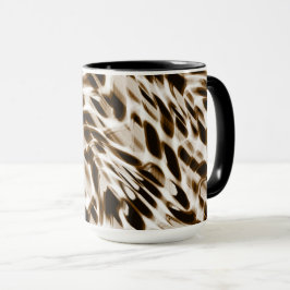 茶色の曲がり穴を動かし、黒と白 マグカップ