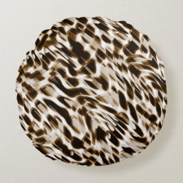 茶色の曲がり穴を動かし、黒と白 ラウンドクッション